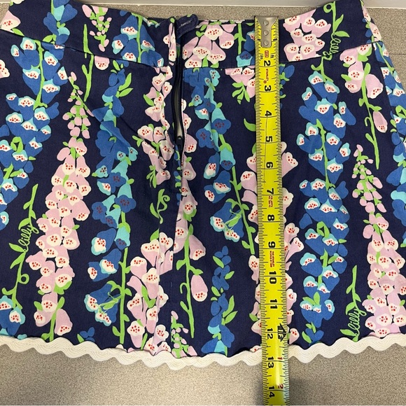 Lilly Pulitzer Skort/Skirt Blue Floral Print Sz 0 - Picture 7 of 9